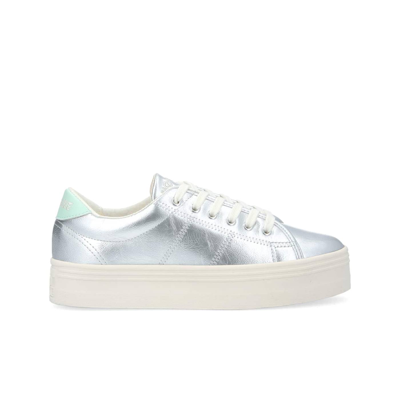 SNEAKER PLATO M W - WRINKLE PAT/SPR - ARGENTO/MENTA